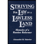 Striving for Law in a Lawless Land  Memoirs of a Russian Reformer