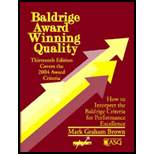 Baldrige Award Winning Quality