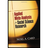 Applied Meta Analysis for Social Science Research