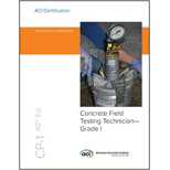 Technician Workbook for Concrete Field Testing Technician   Grade I 40TH 21 Edition, by American Concrete Institute - ISBN 9781641951531