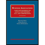 Business Associations Cases and Materials on Agency Partnerships LLCs and Corporations   Text Only 10TH 18 Edition, by William Klein Mark Ramseyer and Stephen Bainbridge - ISBN 9781683285229