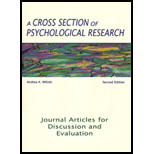 Cross Section of Psychological Research  Journal Articles for Discussion and Evaluation