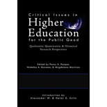 Critical Issues in Higher Education for the Public Good