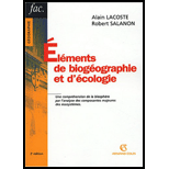 Elements De Biogeographie Et Decologi