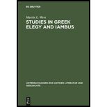 Studies in Greek Elegy and Iambus