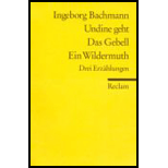 Undine Geht/ Das Gebell/ Ein Wildermuth