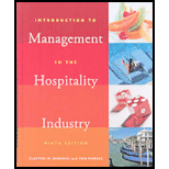 Introduction to Management in the Hospitality Industry  With Workbook