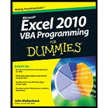 Excel 2010 VBA Programming for Dummies