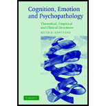 Cognition, Emotion and Psychopathology Theoretical, Empirical and Clinical Directions