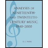 Analyses of Nineteenth  and Twentieth Century Music, 1940 2000