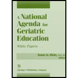 National Agenda for Geriatric Education