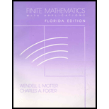 Finite Mathematics   With Application (Florida Edition)