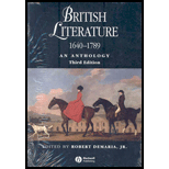 British Literature 1640 1789 Anthology