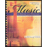 Music in Theory and Practice, Volume 2   Workbook Only