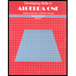 Developing Skills in Algebra 1 Roots and Radicals, Quadratic Equations, Functions and Graphs