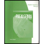 Prealgebra Student Solutions Manual