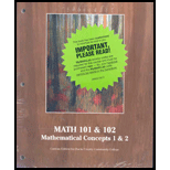 Math 101/ 102  Math Concepts (Custom Package)