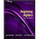 Beginning Algebra  With Applications   With Nolt.  Mathematics 