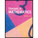 Concepts in Mathematics Math 118