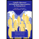 Cabells Directory of Publishing Opportunities in Management 2001 02