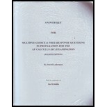 Multiple Choice and Free Response Questions in Preparation for the AP Calculus (BC) Examination