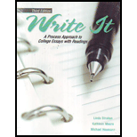 Write It  A Process Approach to College Essays with Readings