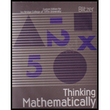 Thinking Mathematically CUSTOM<