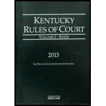 Kentucky Rules of Court, State 2013