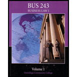 Business Law I Bus 243, Volume 1 Text (Custom)