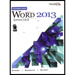 Microsoft Word 2013 Bench., Level 1 and 2 Text