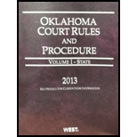 Oklahoma Court Rules and Procedure State 2013