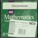 Mathematics, Course 2-Transpar.CD (Teacher) -  Holt Rinehart, Teacher's Edition