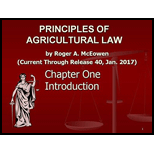 Principles of Agricultural Law Fall 2018 18 Edition, by Roger A McEowen - ISBN 9780692710487