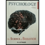 Psychology Science of Behavior 6TH 18 Edition, by RH Ettinger - ISBN 9781517801489