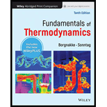 Fundamentals of Thermodynamics   Print Companion 10TH 19 Edition, by Claus Borgnakke and Richard E Sonntag - ISBN 9781119495246
