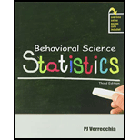 Behavioral Science Statistics   With Access 3RD 18 Edition, by PJ Verrecchia - ISBN 9781524955403