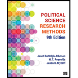 Political Science Research Methods 9TH 20 Edition, by Janet B Johnson H T Reynolds and Jason D Mycoff - ISBN 9781544331430