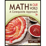 Math in our World A Quantitative Reasoning Approach Looseleaf   With Access 2ND 21 Edition, by David Sobecki - ISBN 9781264435043