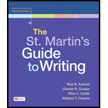St Martins Guide to Writing 13TH 22 Edition, by Rise B Axelrod - ISBN 9781319249229